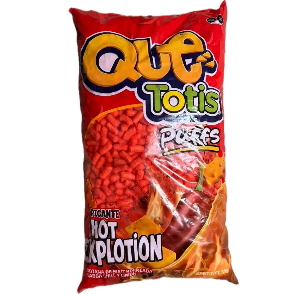 Que Totis Puffs Hot Xplosion Chile & Lime Corn Snacks - 3 kg Totis