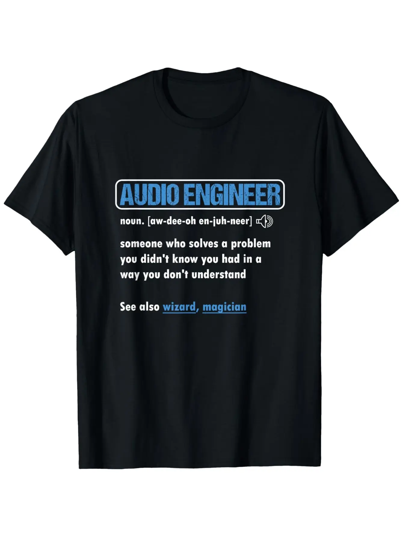 Funny Audio Engineer T-Shirt for Men & Women - Sound Technician Gift with Sound Wave & Audio Equipment Design  Cotton Casual Tee (S-XXXL) Music Producer Apparel DJ Tech Shirt Durable Digital Print