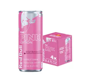 Red Bull Wild Berries, Pink Edition, with 80mg Caffeine plus Taurine & B Vitamins, 8.4 Fl Oz, Pack of 4 Cans