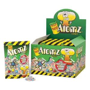 TOXIC WASTE - Atomz - Sour, Tangy, Chewy Candy - 3 Assorted Flavors: Lemon, Strawberry, & Blue Raspberry - 2.12 oz. Bag - 12 Pack