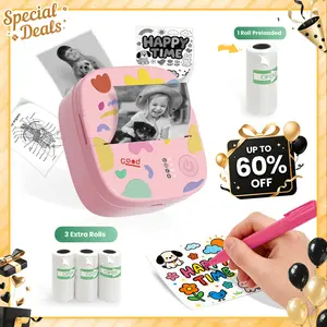 [Promoción]Mini impresora térmica de bolsillo con Bluetooth Incluye 3 rollos de etiquetas Impresora compacta sin tinta para fotos, apuntes de estudio, listas, recordatorios y diarios El regalo de cumpleaños ideal para niños y niñas DealsForYouDays