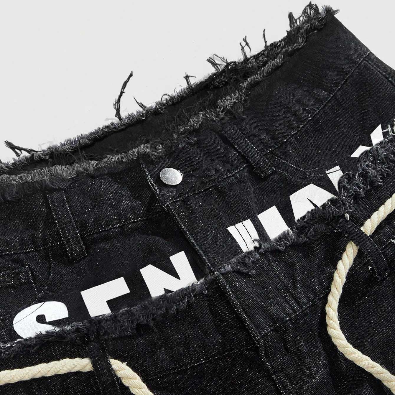 Men's Sparkling Rhinestone Casual Streetwear Shorts - Mid Waist, Loose Cut Lets You Move With Ease, Layered Denim Adds Depth and Texture, Stylish Cotton Blend Double-Layer Menswear Bottoms