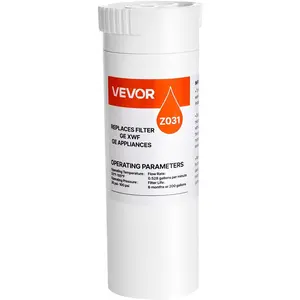VEVOR Refrigerator Water Filter for GE XWF, Fridge Filter Replacement Compatible with XWF(NOT XWFE), GBE21, GDE21, GDE25, GFE24, Carbon Block Filtration, Reduce Chlorine, Taste & Odor, Lead, 1 Pack