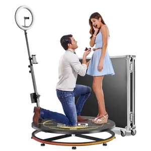360 Photo Booth Machine with Flight Case & Ring Light – Free Custom Logo & Remote Control