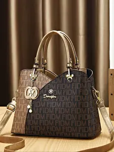 Large Capacity PU Shoulder Crossbody Bag, Trendy Print Multifunctional Handbag, Fashionable Casual Shopper Purse for Women