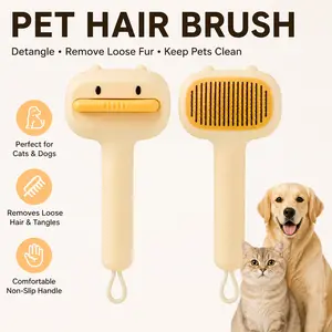 Cute Duck Pet Grooming Brush for Cats & Dogs |   Gentle Deshedding Comb Removes Loose Fur, Undercoat & Tangles |   Self-Cleaning Pet Hair Remover Tool for Short & Long Hair Pets