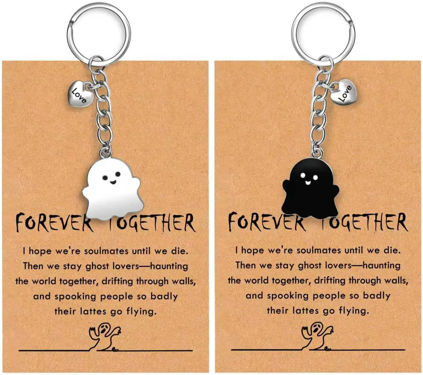 Funny Cute Ghost Keychain Gifts for Sisters Boyfriend Girlfriend Couple Halloween Christmas Birthday Graduation Gifts