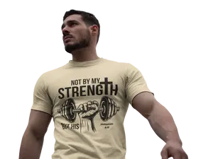 Not By My Strength But His, Faith Inspired Fitness Tee, Workout Shirt, Christian Gym, Motivational T-Shirt Philippians 4:13 Shirt