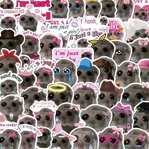 Hamster Meme Sticker, 56pcs/set Cute Animal Sticker, Decorative Sticker for Phone, Cellphone, Computer, Guitar, Bag, Water Cup, Scrapbook