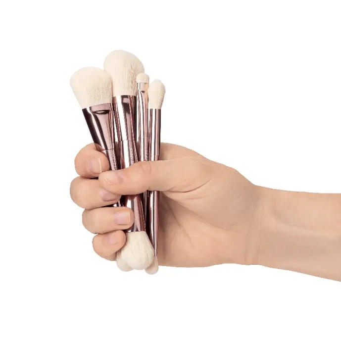 Demi Dual Ended Makeup Brush Set of 4 for Travel in Vegan Leather Case - Double-Ended Professional Makeup brush For Women