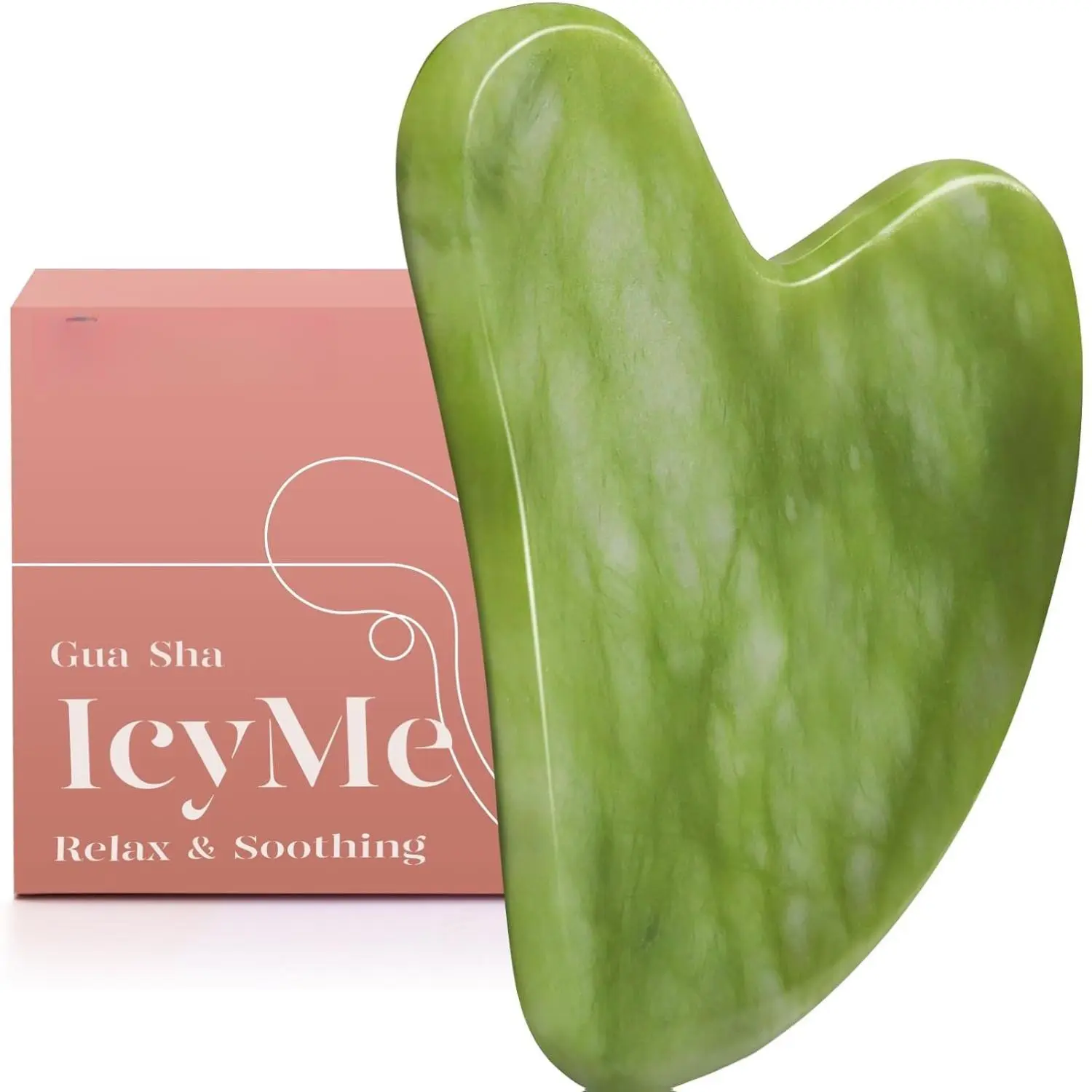 Gua Sha Facial Tools Face Massager for Skin Care, Relaxation and Reduce Wrinkles Puffiness Skin Care Tools, Self Care Gift for Men Women - Xiuyan Jade