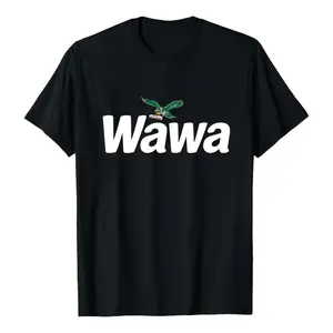 Menswear Round Neck Short-Sleeve Casual T-Shirt - Wawa Eagles Football Team Fan Graphic Tee, Unisex Game Day Gift