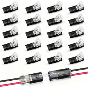 MY HEART FLY Double-Wire Plug-in Connector Led Light Strip Connectors 2 Pin, Led Strip Lights Connectors Low Voltage Wire Connector with Locking Buckle, Fast Connect Plugs Led Connectors for Strip Lights