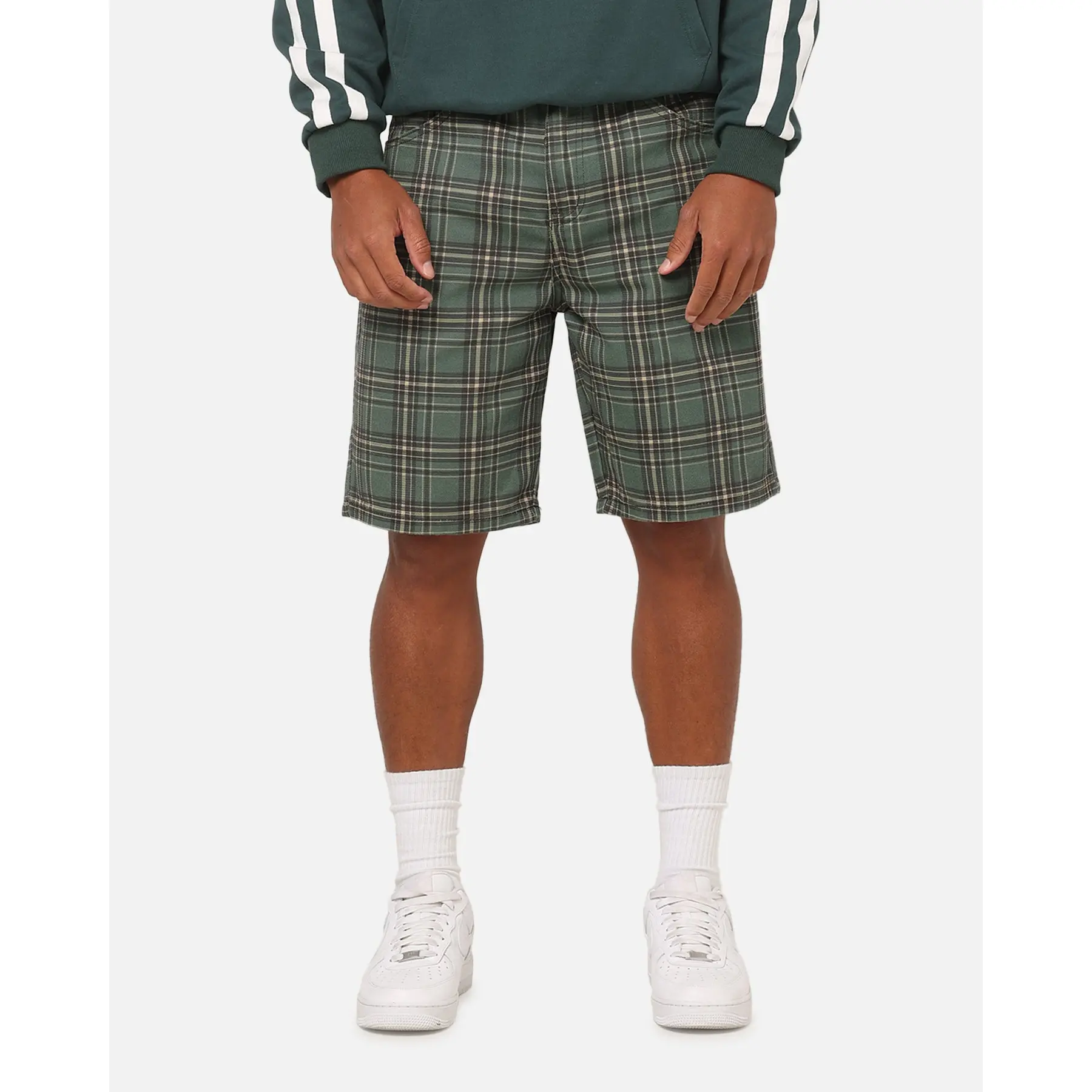 Carre Avenue Jorts Green Plaid