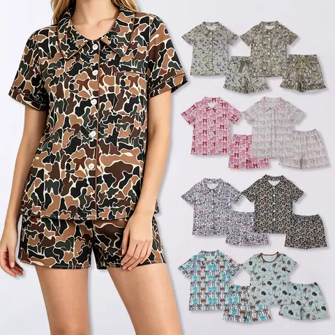 Women's Camouflage Pajama Set - Comfortable Nightwear, Soft Loungewear, Stylish Camo Pyjamas