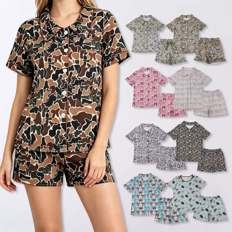 Women's Camouflage Pajama Set - Comfortable Nightwear, Soft Loungewear, Stylish Camo Pyjamas