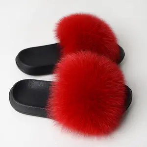 "RED" Fur Fluffy Flip Flops™️