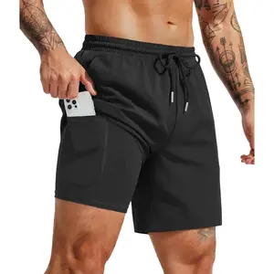 Men's 7" Swim Trunks with Compression Liner Quick Dry 2 in 1 Bathing Suit Beach Swimwear Board Shorts with Pockets