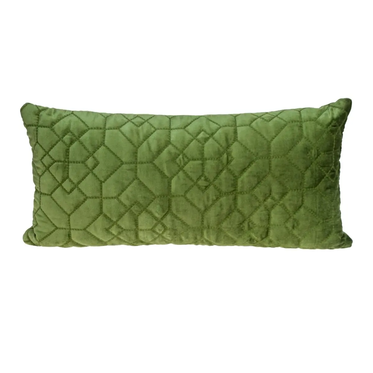 Parkland Collection Sora Transitional Throw Pillow (PILL21314P) - Olive, 12x24x4 in, 50% Cotton-Viscose Blend, Concealed Zipper, Geometric Stitch, Dry Clean Only