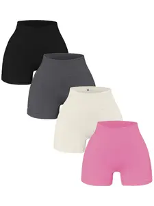 Women's High-Waisted Seamless Sports Workout Shorts, Activewear Shorts, Sporty Solid Pattern, Breathable Stretch Fabric with High Elasticity, Ideal for Yoga & Running, Athletic Shorts, Yoga Clothes