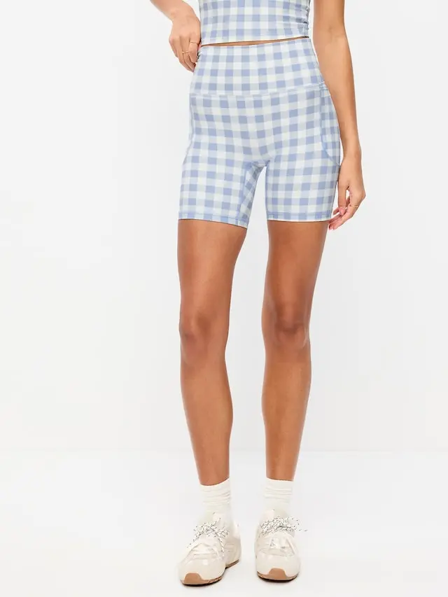 Old Navy Women's Extra-High Waisted PowerSoft Boundless Pocket Biker Shorts-- 6-inch inseam - No Front Seam