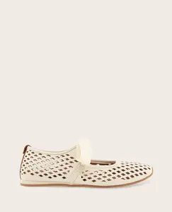 GENTLE SOULS - Annalise Perforated Leather Ribbon Tie Ballet Sneaker