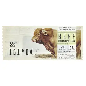 Epic Bar Beef Bar, Uncured Bacon + Apple, 1.3 oz (37 g)