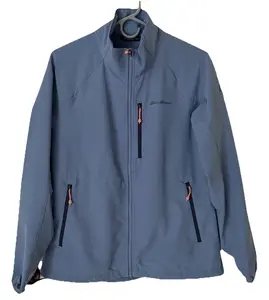 Womens EDDIE BAUER Soft Shell Rain Jacket Slate Blue Size Large