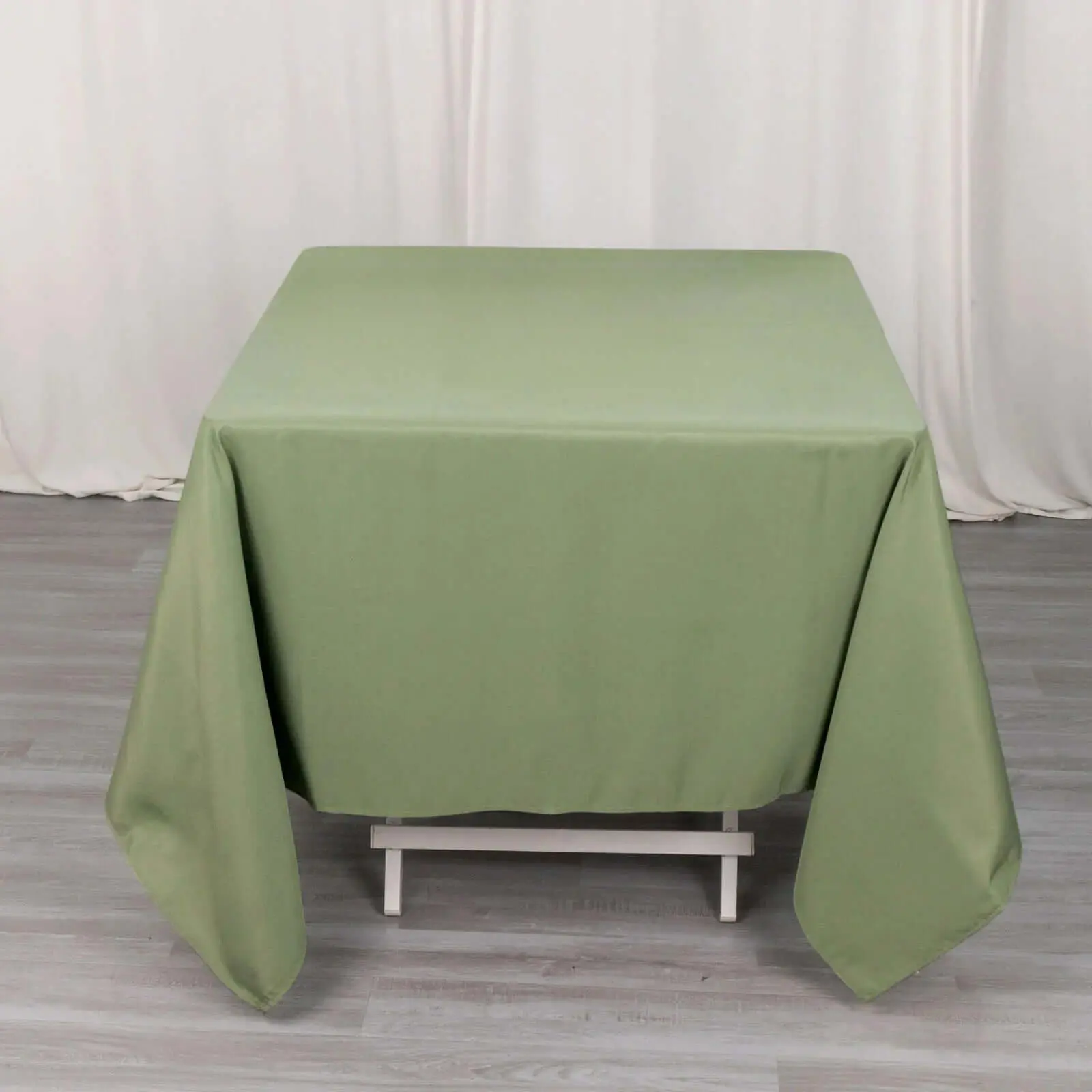 Premium Polyester Square Tablecloth - 70"x70" Dusty Sage Green, 220GSM Wrinkle-Resistant Table Cover, Machine Washable Table Covering for Event, Party