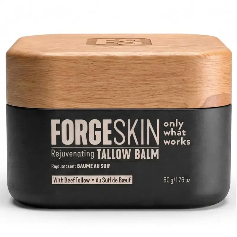 FORGE Men’s Beef Tallow Facial Moisturizer, Natural Anti-Aging & Wrinkle-Smoothing Face Balm, Tallow-Based Hydrating Lotion for Dry Rough Skin, Enriched with Honey and Jojoba Oil to Nourish, Smooth and Firm Skin for Healthy Glow