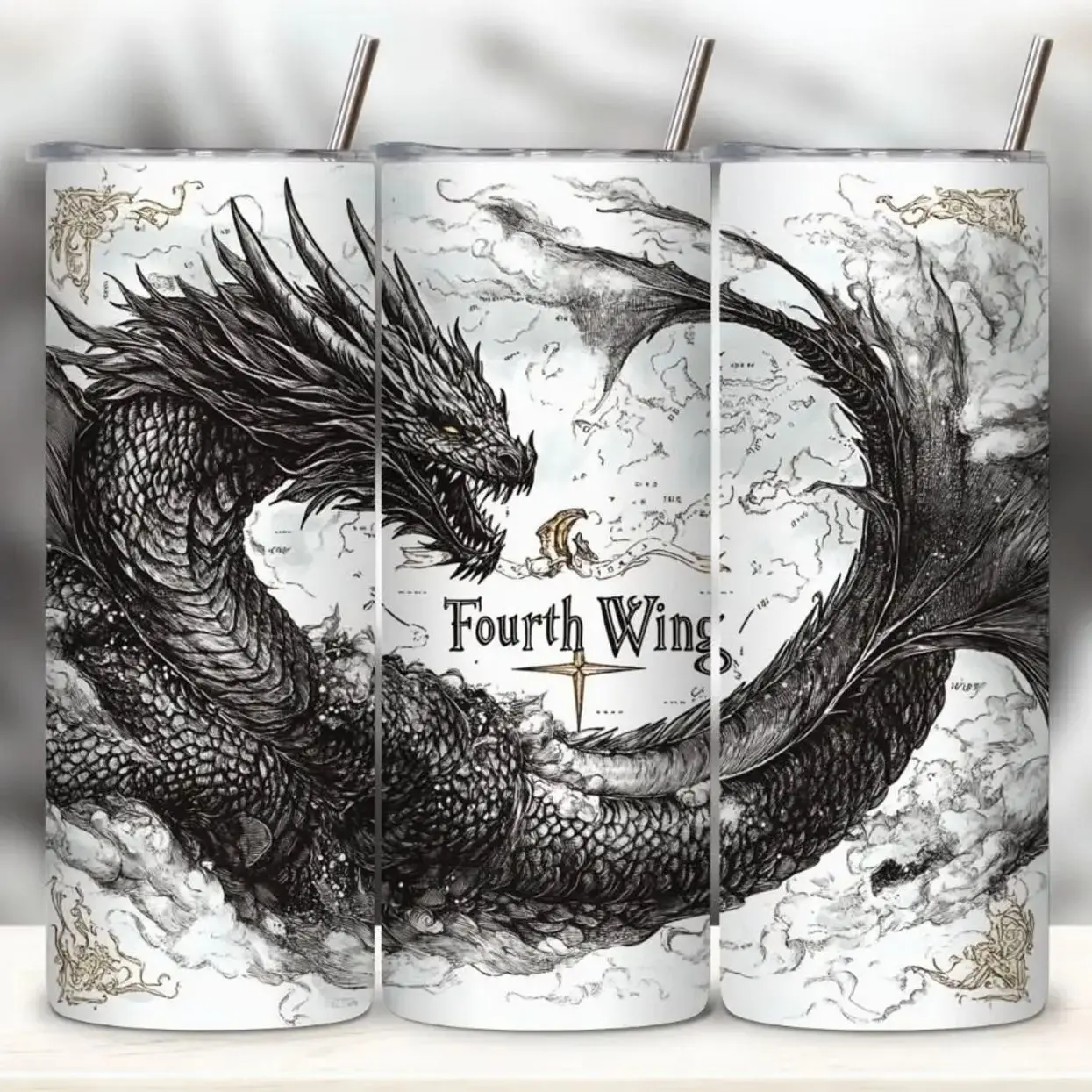20 oz Skinny Tumbler - Fourth Wing 2