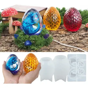 3 Pack Dragon Egg Mold Dragon Candle Mold Dragon Resin Casting Mold Soap Making Molds Silicone Mold for Candle Home Decorate Mold Candle Making Mold 3D Animal Mold