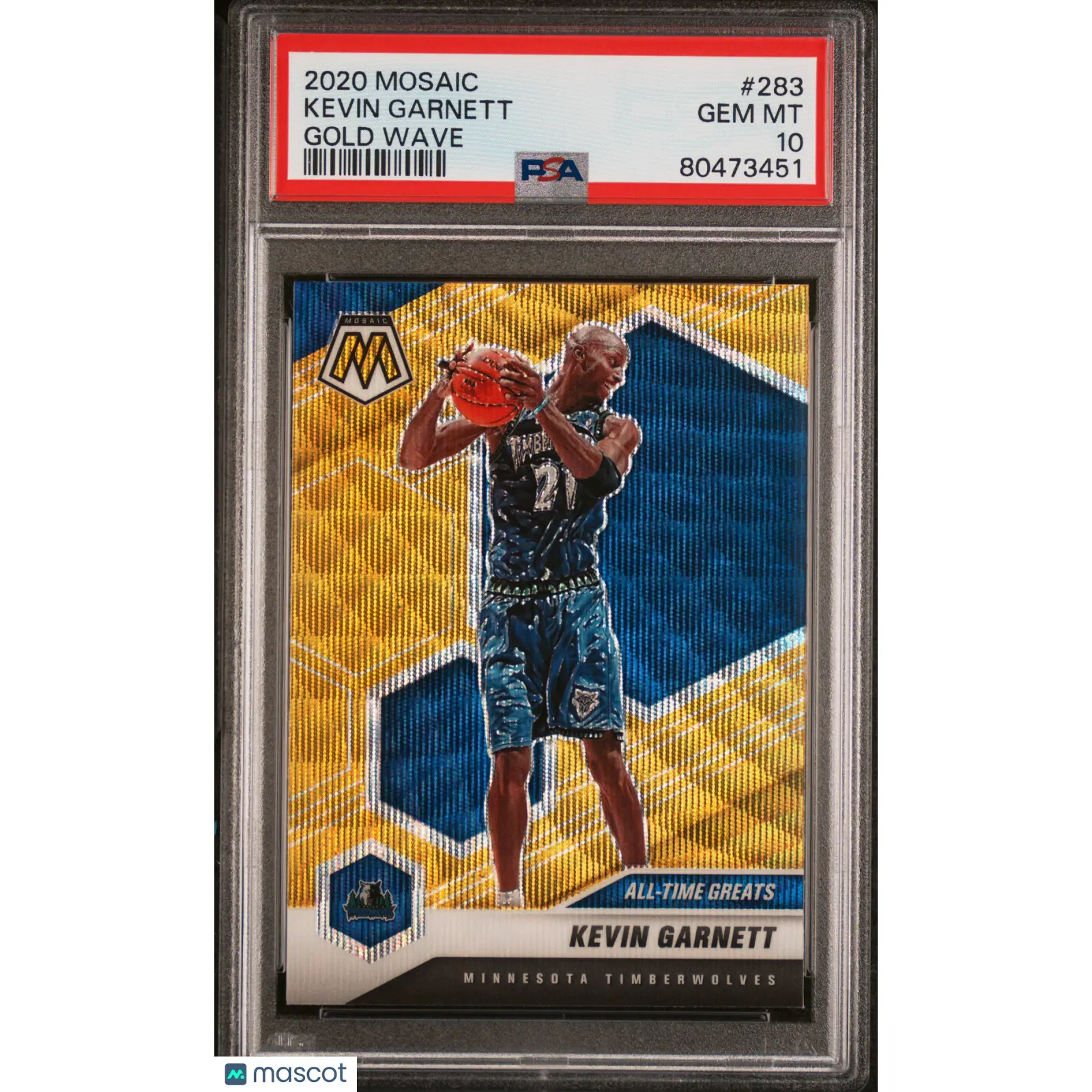 Kevin Garnett PSA 2020 Panini Mosaic Gold Wave #283 10