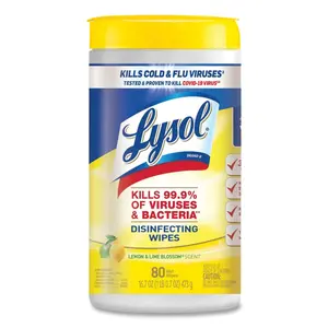212 MAIN Lysol Brand Pre-Moistened Lemon & Lime Light Stainless Household Disinfecting Wipes - 80 Wipes per Pack, 6-Pack, Kills Germs for Kitchen, Toilet Surface Cleaning