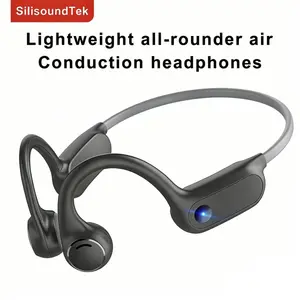 SST S100 Ultra-Light Big Volume Open Ear Sport SilisoundTek Air Conduction Bluetooth Headphones Running Wireless Large Capacity Battery, Easy Control,Stereo, Headset Audio