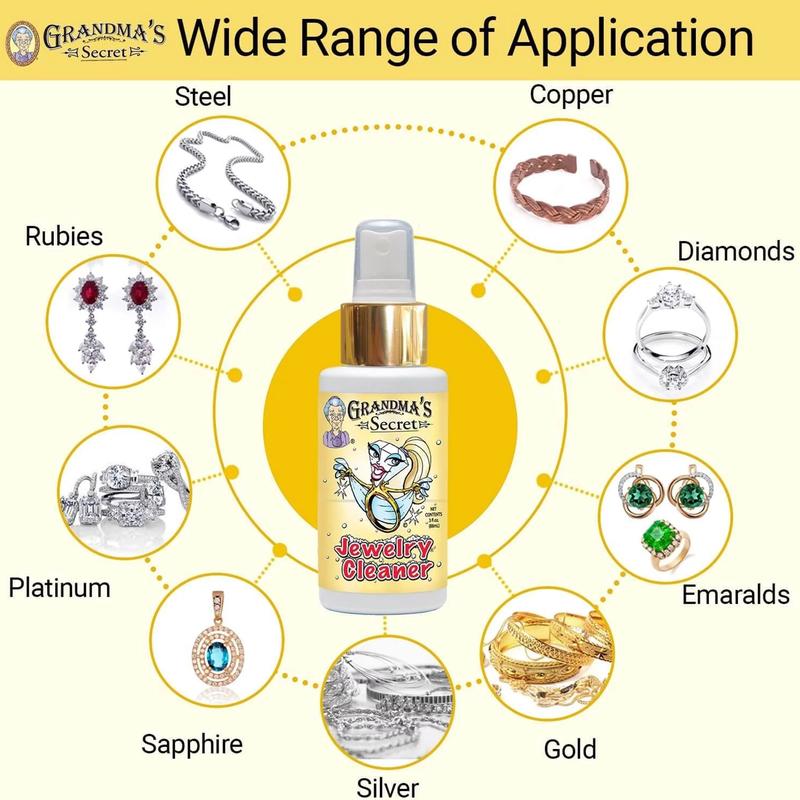Grandma’S Secret Jewelry Cleaner Spray Gold Silver Cleaning Solution Tarnish Remover 3Oz 3 Pack Grandma'S Secret