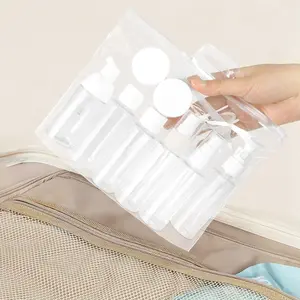11pcs and Travel Portable Separate Bottle Set, Shampoo Bath Lotion Toner Essence Cosmetic Package, Ideal for On-The-Go Use, Makeup Bag
