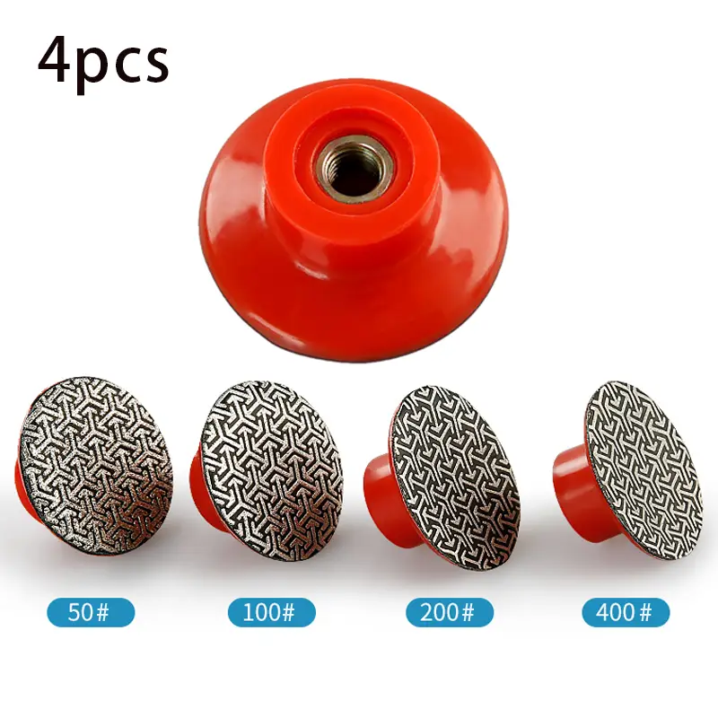 4pcs/1set Thread One-piece Electroplated Diamond Grinding BladeWoodWood Polishing DeburringMarbleQuartz StoneJadeCeramicsMetal Edge Polishing Blade