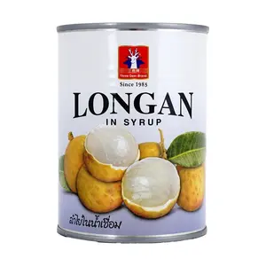 Three Deer Brand Thai Longan in Syrup Canned Fruit 565g - Sweet Lychee Dessert Topping for Bubble Tea & Fruit Salad