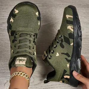 Women's Camouflage Sneakers - Breathable mesh lightweight walking shoes with soft EVA soles, stable support and four-season comfort, casual outdoor wear, all-weather running shoes | Camouflage pattern durable and comfortable shoes