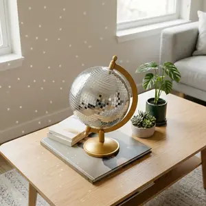 Disco Mirror Ball Decorative Ornament, Home Decor Ornaments, Sunlight Reflection Beauty, Shining Disco Ball, Unique Western Modern Art Sculpture, 6.5x6x9 Inches