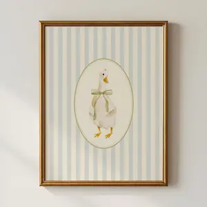 Goose Print, Vintage Print, Nursery Print, Cottagecore, Nursery Art, Art Print Q