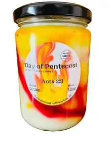 Glory Candles 100% Soy Wax Day of Pentecost 12oz White Oak Vanilla Decor Ornaments