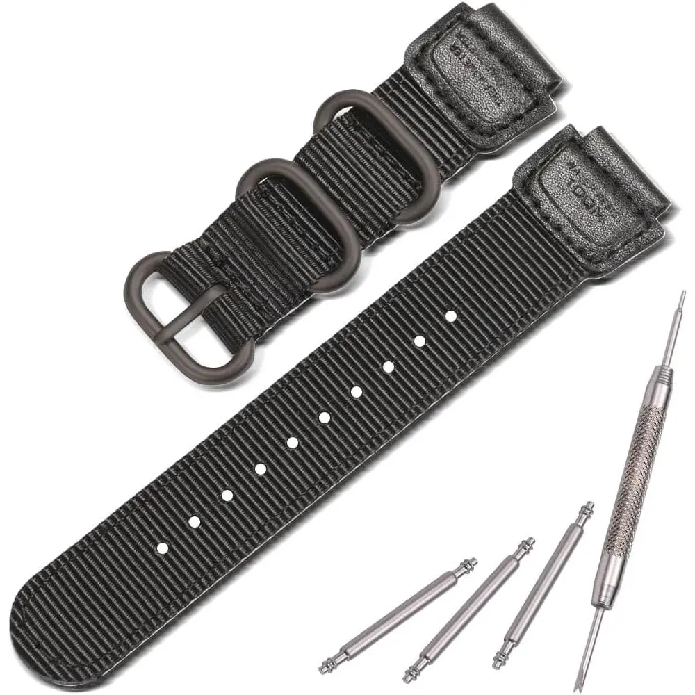 A158WA Nylon Watch Strap Compatible with Casio F108WH A168WA-1 AE1200WH W800HG AE1500WH W218H MRW200H W735H AE-1300WH AE1000W WS1600H Replacement Watch band 18mm Leather Bracelet