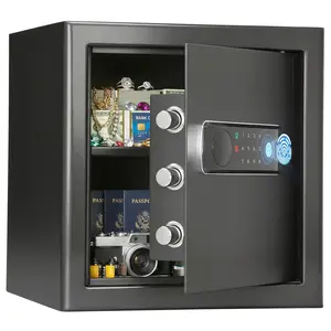 BlackSmith Fingerprint Safe 1.5 Cu Ft, 0.1s Quick Access Biometric Home Safe with Hidden Retractable Knob, Anti-Theft Alarm & Silent Mode for Money, Jewelry & Valuables