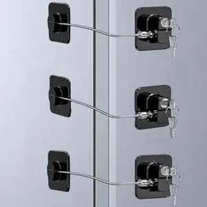 Refrigerator Lock with Key, Combination Fridge Lock, Child/Baby Proofing Tool for Cabinets, Closets, Drawers, Window and More