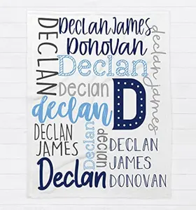 Eyesoul Personalized Baby Blanket for Boys with Name Baby Blanket