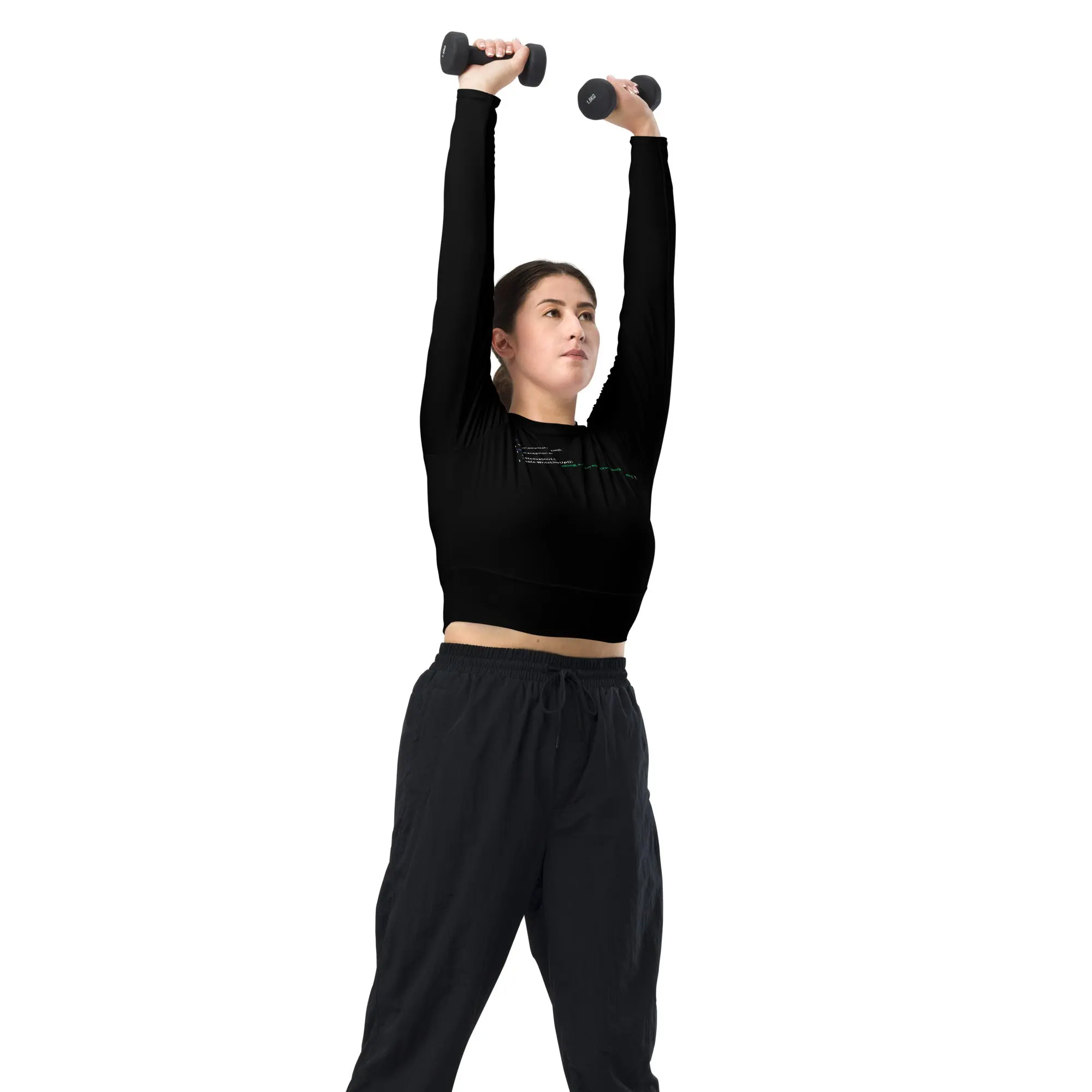 Cozy Code Break Long Sleeves Crop Top