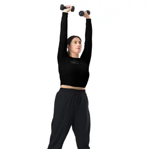 Cozy Code Break Long Sleeves Crop Top