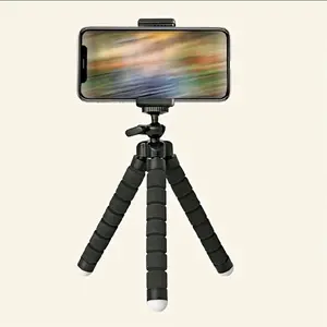 Sea Flatworm Stand, With 360 ° Rotating Flexible Tripod With 1 OPP Film, Lightweight Stand For Phones And Cameras, Includes Sponge Grip - Portable Adjustable Stand With Universal Clip, Suitable For Photography And Video Recording